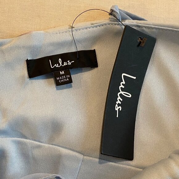 Lulus Pure Splendor Organza Trumpet Maxi Dress Womens Size M Light Blue Floral - Picture 10 of 12